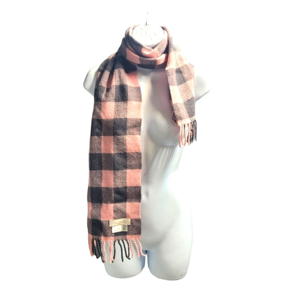 Soft Cozy Pink and Black striped Stylish Modern Winter Marshalls Fields Scarf